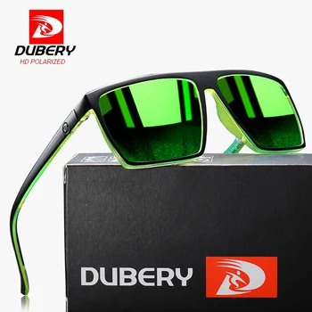 Túlméretezett Polarizált Napszemüveg Férfi DUBERY Márka Tervezője Sport Stílus Tér napszemüvegek Könnyű Váz UV elleni Védőszemüveget