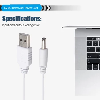 Ugreen USB-DC 3,5 mm-es hálózati Kábel USB A Férfi 3,5 Jack Csatlakozóval 5V-os Tápegység Töltő Adapter USB HUB Rajongó hálózati Kábel