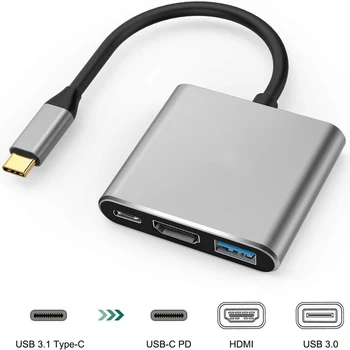 USB-C-HDMI Adapter Kábel C-Típusú Hdmi-4K-USB3.0 HUB C-Típusú PD Adapter Kábel a Mikrofon Könyv 2019 2018 Samsung Galaxy S20/S10
