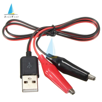 USB Krokodil Csipeszt Vezeték Teszt Vezet USB Férfi Csatlakozó Tápegység Adapter Kábel 58