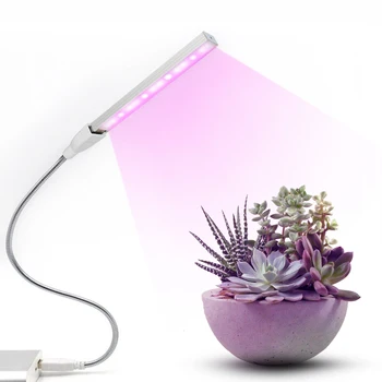 USB LED Növény Nő a Fény Teljes Spektrumát 3W 14LEDs DC 5V Rugalmas Növény Lámpa Üvegházhatású Zöldség Palánta Növény