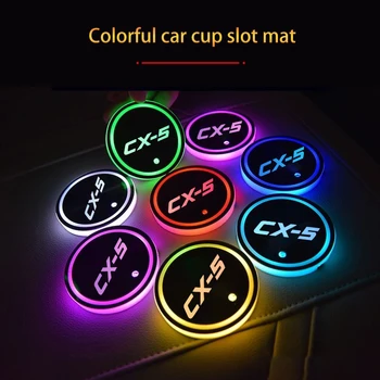 USB Töltés Autó Logó LED Autó Többszínű Légkör Világító Fény, Víz Csésze Alátét A Mazda CX5 CX-5 CX 5 Auto Tartozékok