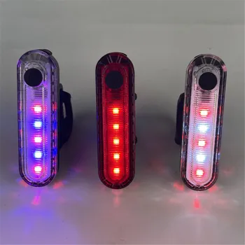 USB Újratölthető LED-es hátsó Lámpa Zseblámpa Kerékpáros Biztonsági Figyelmeztetés Vízálló Kerékpár Hátsó Lámpa Piros, Kék, Két Színű