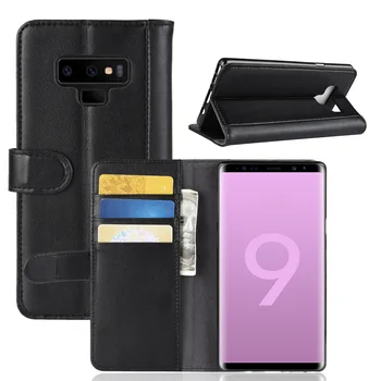 Valódi bőrtok Samsung Galaxy Note 9 N960F N960 N960U Tárca Stílus kihajtható Állvány Telefon hátlap Samsung Megjegyzés 9 Esetben