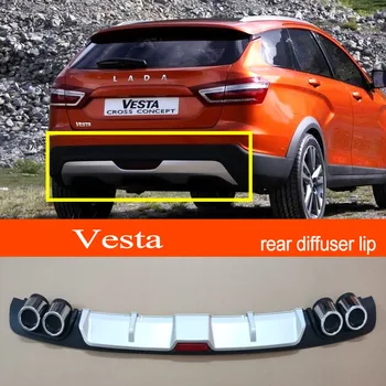 Vesta ABS Műanyag Ezüst / Fekete Autó Hátsó Lökhárító Hátsó Légterelő Spoiler Ajak a LADA Vesta