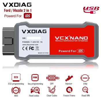 VXDIAG VCX Nano Ford/Mazda 2 az 1-ben a AZONOSÍTÓK V122 Diagnosztikai Eszköz Támogatja a Jármű 2005 - 2021 Év