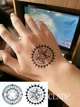 Vízálló Ideiglenes Tetoválás Matrica Fekete Butler Szerződés Szimbólum iránytű anime tatto flash tetoválás hamis tetoválás a férfiak nők