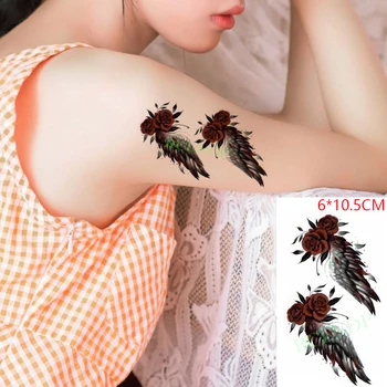 Vízálló Ideiglenes Tetoválás Matrica Rózsa Virág Szög Szárnyak Body Art Flash Tetoválás Hamis Tatto a Nők, Férfiak