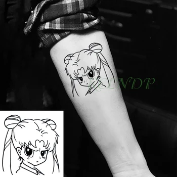 Vízálló Ideiglenes Tetoválás Matricák szép lány Sailor Moon hamis Tatto Aranyos Mermaid Flash Tetoválás Tatouage a Lány, Nők, Gyerekek