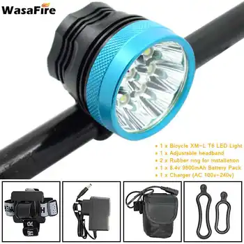 WasaFire 9* XML-T6 LED Kerékpár Lámpa 18000lm Ultra Fényes Kerékpár első Lámpa Kerékpár Első Lámpát Fényszóró a 18650 Akkumulátor