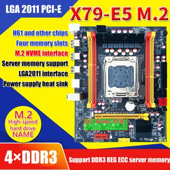 X79 Alaplap nagysebességű USB2.0 PCI-E NVME M. 2 SSD 4 DDR3 Dual Channel Támogatás REG ECC LGA 2011-es Processzor Asztali Alaplap