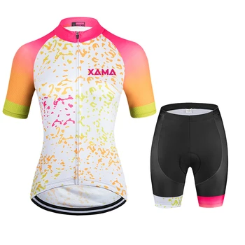 XAMA Pro2021 a Nők Nyári Rövid Ujjú Kerékpáros Mez Kerékpár Út MTB Kerékpár Ing Szabadtéri Sportok Ropa Ciclismo Kerékpár Ruházat