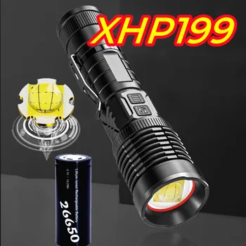 XHP199 Legerősebb Zseblámpa 9-core Fény c-Típusú Újratölthető Teleszkópos Zoom Bemenet, mind a Kimenet Magas távolsági Fény Lámpa