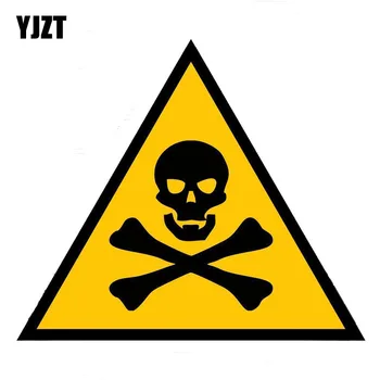 YJZT 16,7 CM*14.5 CM Kreatív Koponya Figyelmeztetés Veszély Matrica Autó Matrica PVC 12-0725