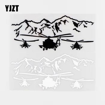 YJZT16.3X6.9CM Vinyl Matrica helikopter légierő repülési hegy matrica Fekete / Ezüst 10A-0146
