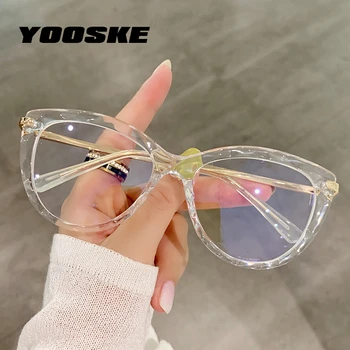 YOOSKE Anti Kék Fény Optikai Szemüveg Keretek Nők Fém Macska Szem, Szemüveg Női Luxus Márka Tiszta Számítógépes Szemüveg