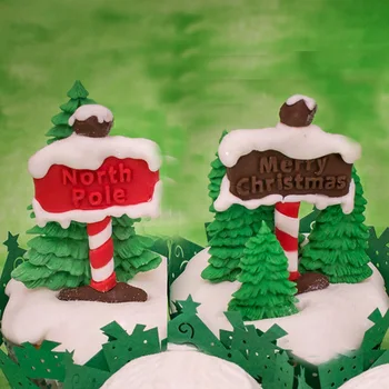 Yueyue Sugarcraft Boldog Karácsonyt Szilikon penész fondant penész tortát díszítő eszközök csokoládé