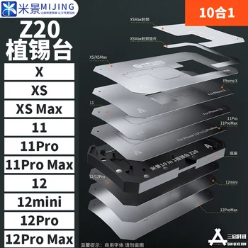 Z20 10 1 az Alaplap Közepén réteg BGA Reballing Stencil Platform iPhone X XS MAX 11 / PRO/MAX 12 /12Pro/Max