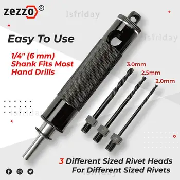 Zezzo® Automatikus Szegecselő Szerszám Készlet Gyorsan Húzza Ki Szegecsek Levegő Tőke Szegecs Eltávolító Eszköz 2/2.5/3.0 mm Riveters Adapter1/4