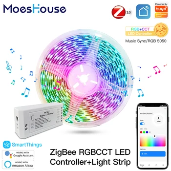 ZigBee LED Vezérlő Fény Szalag RGB CCT Dimmer Zene Szinkronizálása Tuya Intelligens Alkalmazás, Vezérlés Alexa, a Google Smartthings Távirányító