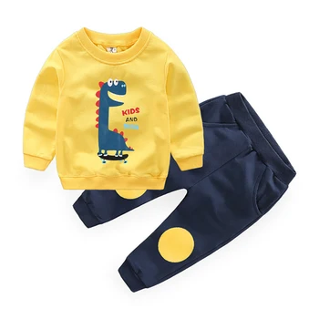 ZWY1495 Tavaszi Fiú Ruha készlet 2021 Új Alkalmi Divat levél mintás póló+ Nadrág Gyerek Gyermek baba kisgyermek fiú ruházat