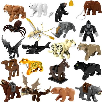Állati Modell Tigris Háromfejű Kutya, Elefánt Assembly Building Blocks Oktatási Játékok Ajándékokat A Gyermekek Számára Az Új Év 2021 Adatok
