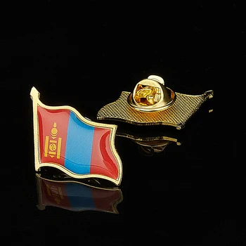 Ázsiai Mongólia Integetett Zászlót Kitűző W/ Pillangó Hátunk Nyakkendőtű Tartozékok Jelvény Barátság Egész Világ Csapok, Nagykereskedelmi
