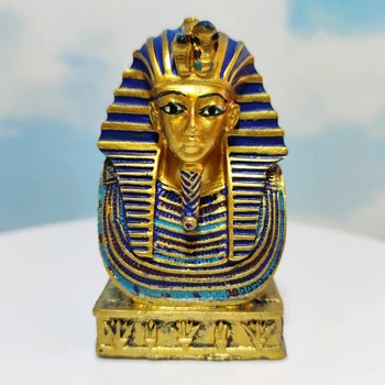 Évjárat Ősi Egyiptomi Kleopátra Fáraó Koporsó Gyanta Figura Retro Szobor Otthoni Jóga Szoba Akvárium Dekoráció