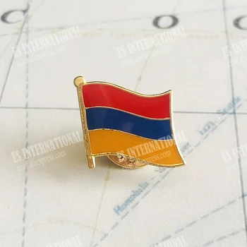 Örmény Nemzeti Zászló Kristály Epoxy Metal Zománcozott Jelvény Festék Bross Szuvenír Hajtóka Csapok
