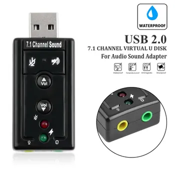 Új 7.1 USB-s Külső hangkártya, USB-Jack 3,5 mm-es Fejhallgató-Audio Adapter Micphone Hang Kártya Mac-Win Compter Android Linux