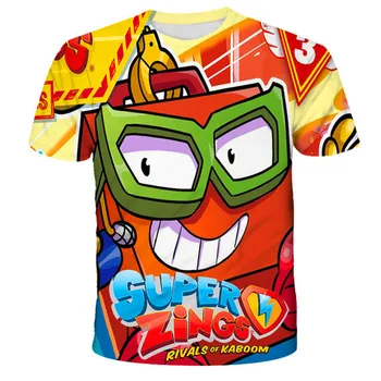 Új Divat Játék Póló Nyári Rövid Ujjú O-nyak Tshirt Superzings Póló Baba Fiúk Gyerekek Alkalmi Rajzfilm Maximum Girls T-shirt