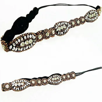 Új divat Nagykereskedelmi Cooper gyöngyök kézzel készített rugalmas fejpánt hairband haj tartozékok+SS