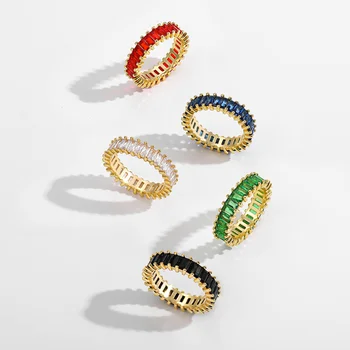 Új Divatos CZ Cirkon Arany Fém Gyűrűk Női Luxus Többszínű Kő, Eljegyzési Gyűrűk, Esküvői Zenekarok Ékszerek Szerető Ajándékok