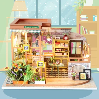 Új DIY Fa Babaház Készletek Ház Miniatűr Bútorok Fény babaház Modell Játékok Felnőtt Xmas Ajándékok