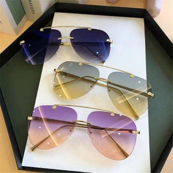 új fokozatos változás keret nélküli Napszemüveg trend varangy szemüveg napszemüveg Európai, illetve Amerikai divat fém nagy keret napszemüveg