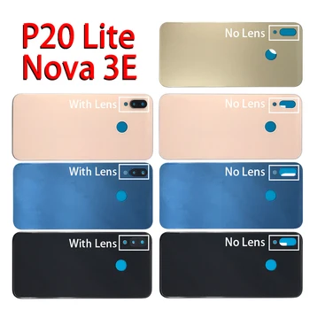 Új Huawei P20 Lite hátlap Akkumulátor Ajtó Lakások Esetében Huawei Nova 3e Kamera Üveg Lencse Javítás Alkatrész