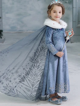 Új Lányok Dress Gyerekek Halloween Jelmezes Buli A Hosszú Farok Jelmez Hosszú Ujjú Gyermekek Köntösben Elsa Lányok Hercegnő Ruhák