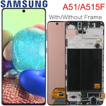 Új Samsung Galaxy a51-es LCD keret Digitalizáló Érzékelő Szerelvényt A Samsung a51-es Kijelző A515 A515F A515F/DS,A515FD A515FN/DS
