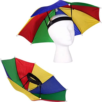 Újonnan 50cm Szivárvány Esernyő, Kalap, Összecsukható, Hordozható, a Felnőttek, a Gyerekek Utazás, Túrázás, Horgászat