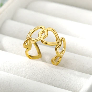 Üreges Ki Szíved, Gyűrűk, Nők, Férfiak, Rozsdamentes Acél Szerető Pár Gyűrűk Fél Eljegyzési Gyűrűt Vintage Ékszerek Ajándékok