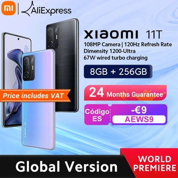 【Világpremier】Globális Verzió Xiaomi 11T Mobil 8 GB RAM, 256 gb-os ROM Dimensity 1200-Ultra Octa-Core 67W Töltés 108MP Kamera