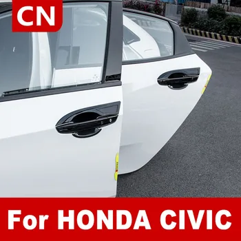 Szénszálas Autó Külső Külső kilincset Elkapni Kiterjed Kap Ajtó Tál Védelem Matricát Honda Civic 10 Ferdehátú